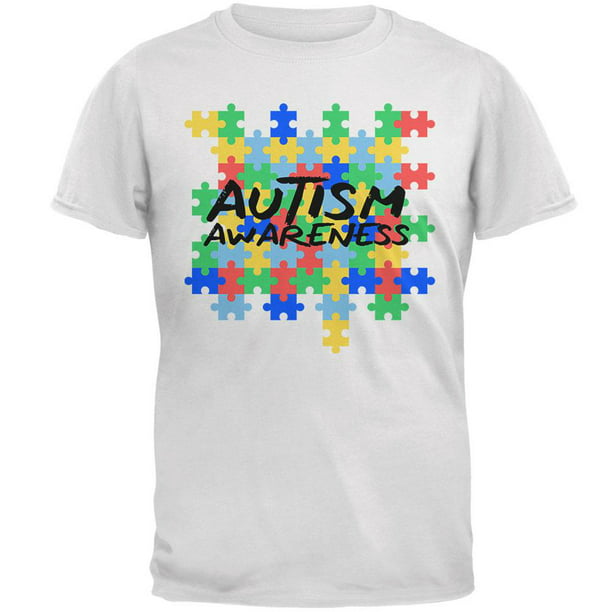 Colored Autism Awareness Love Heart Jigsaw Puzzle Men's T-shirt